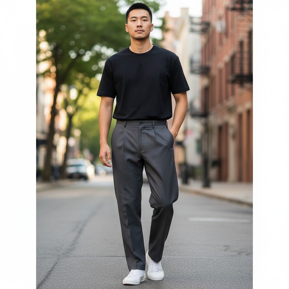 Haggar Pleated Dress Pants 42x30 Black‎ Excellent Classic Fit Trousers